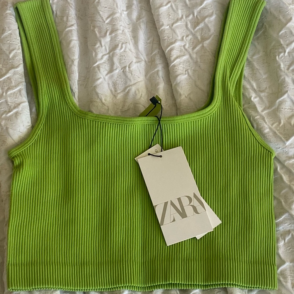 Green Zara Seamless Crop Top
